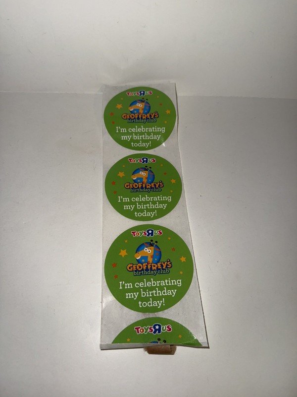 Vintage Toys R Us Geoffreys Birthday Club Sticker 3in New Old Stock 3 Stickers
