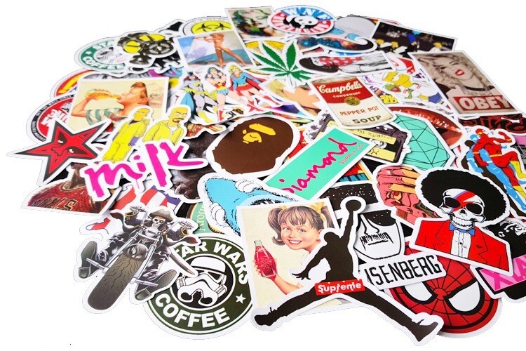 UK 50PC Fashion Graffiti Stickers Brand LOGO Laptop Skateboard Car Luggage Decal gallery