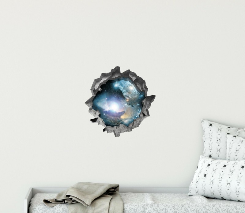 Hole in the Wall Nebula & Stars 3D Wall Decal Space Galaxy Vinyl Wall Sticker gallery