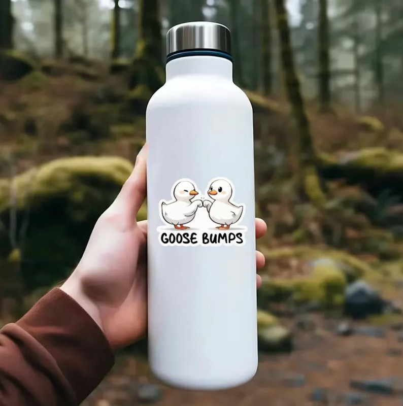 1 PC - Glossy Goose Bumps Funny Cute Fist Laptop Travel Luggage Cup Bottle Book gallery