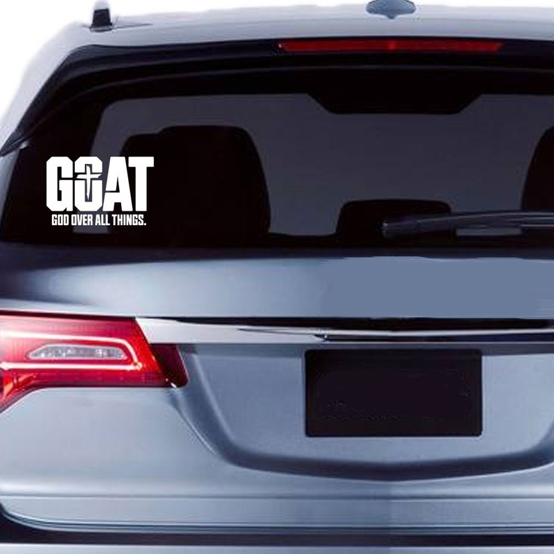 Christian Faith Goat God Over All Things Window Wall Door Car Decal Sticker gallery