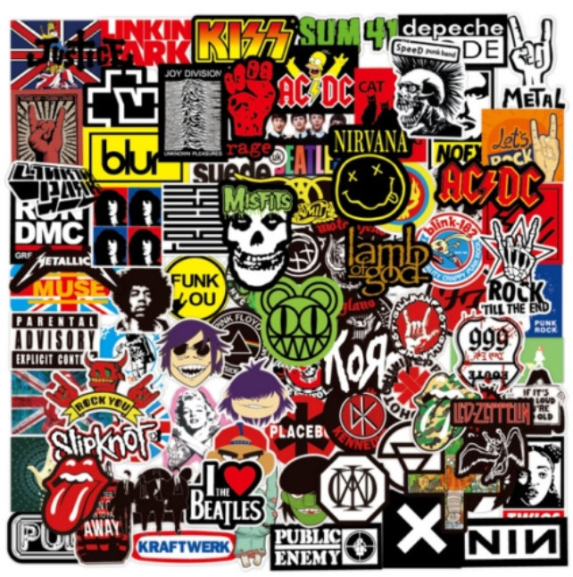 100PCS Rock Band Stickers Lot Punk Music Heavy Metal Bands Sticker Decal