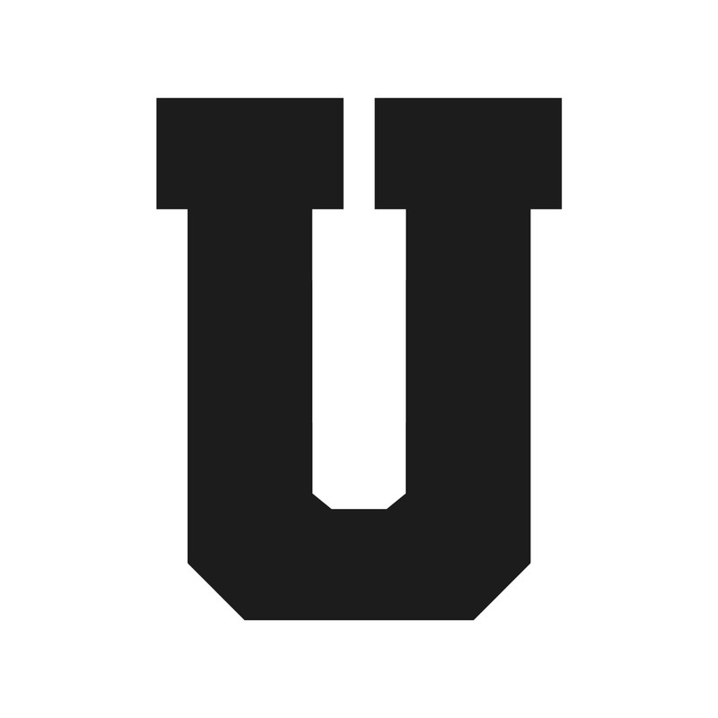 Letter U Varsity font Vinyl decal bold sports font Sticker