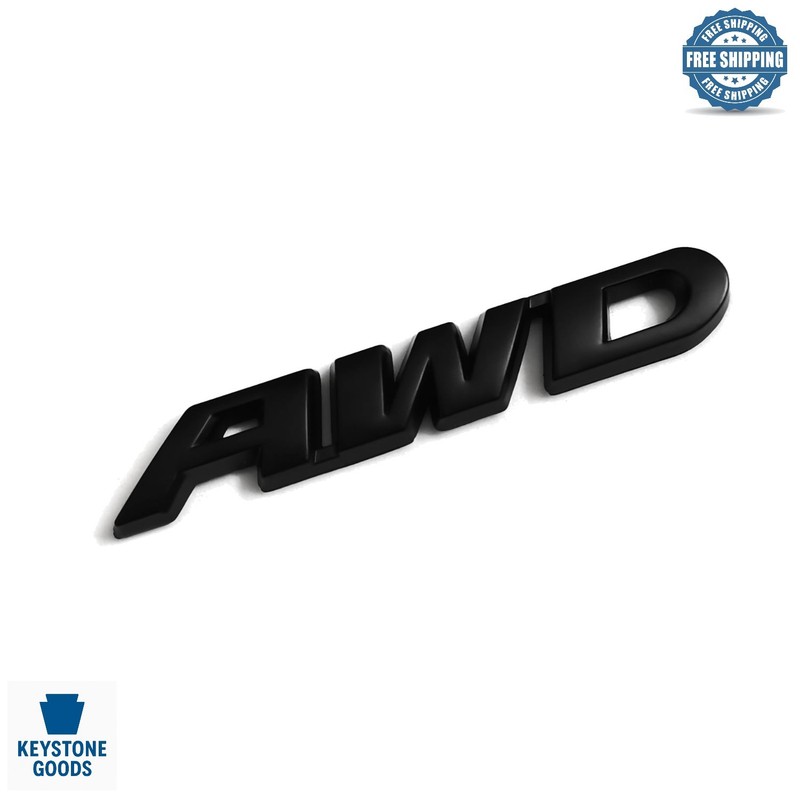 Black Metal AWD Emblem Badge - Car Exterior Decoration Sticker