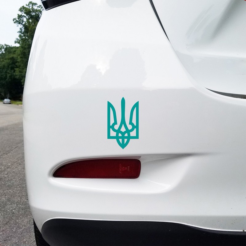 Ukrainian Coat of Arms Vinyl Decal Tryzub Trident Sticker Car Laptop Window Wall gallery