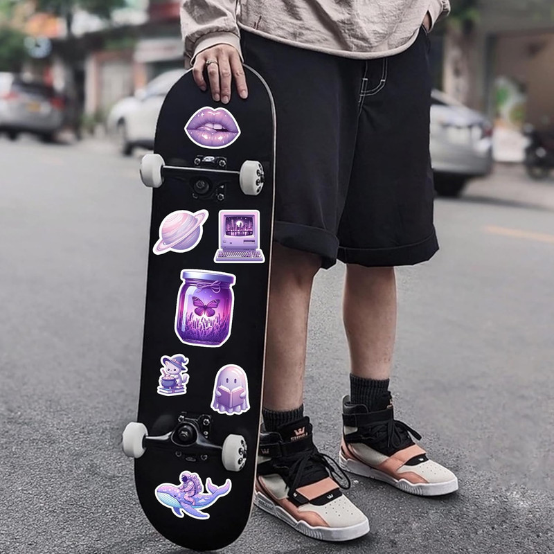 Kawaii Purple Sticker Pack 50 Cute Waterproof Vinyl Decals for Laptop Phone gallery