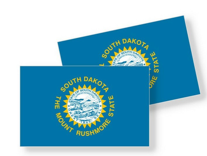 South Dakota Flag Stickers Flag Decals Vinyl Indoor Outdoor Stickers Set of 4