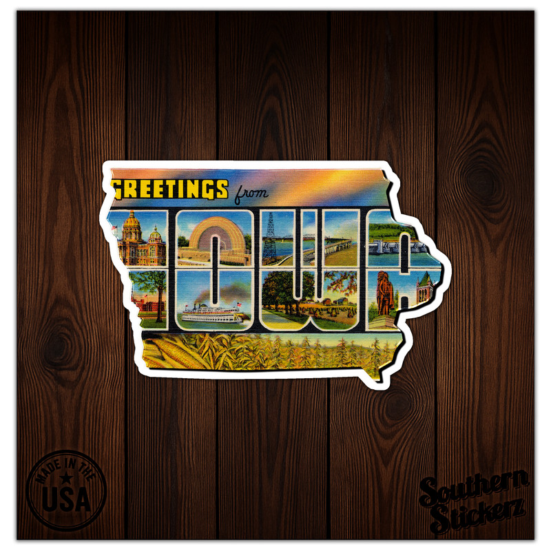 Vintage Iowa Map – Vinyl Decal Sticker – Car Window Laptop – ebn8862