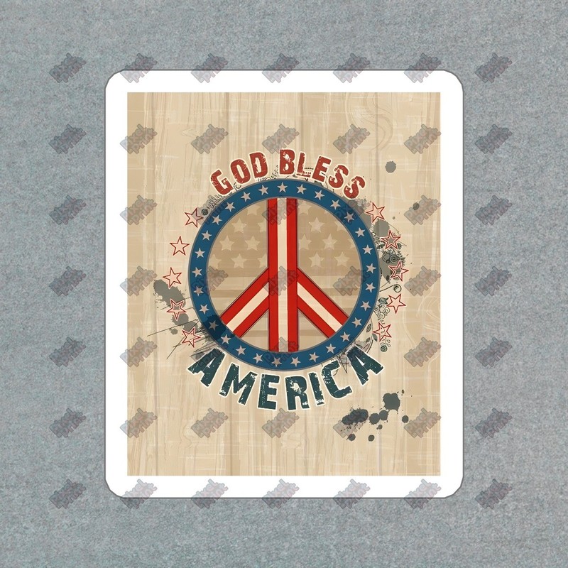 God Bless America Vinyl Sticker Decal Peace Symbol Patriotic Home #766061