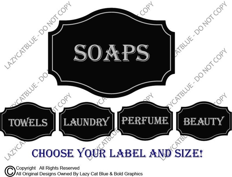 Bathroom Label Decal Sticker Bath Jar Soaps Wash Room Beauty Home Decor Laundry