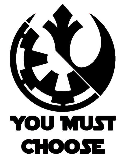 YOU MUST CHOOSE, STAR WARS, EMPIRE / REBEL, DARK /LIGHT, Decal Stickers for Cars gallery