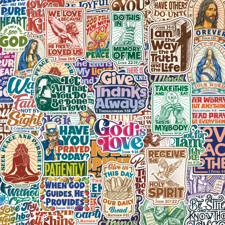 Inspirational Bible Verse Stickers 2pcs – 100pcs | Inspirational Bible Sticker