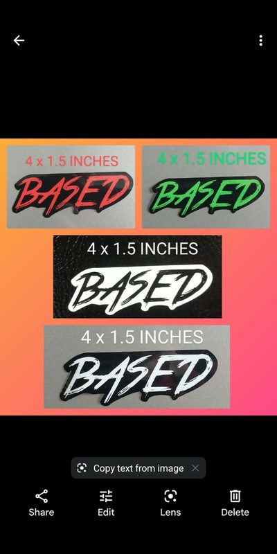 Small Based Decal 4×1.5″ Printed Vinyl Sticker Choose From 4 Color Combinations!