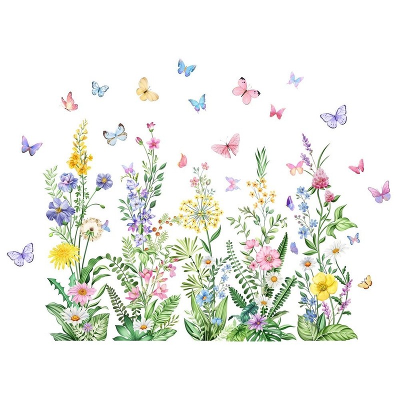 Wildflower Wall Decals Floral Vinyl Art for premium PVC Vinyl Vibrant