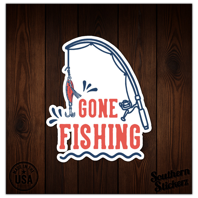 Gone Fishing – Vinyl Decal Sticker – Car Window Laptop – ebn8498