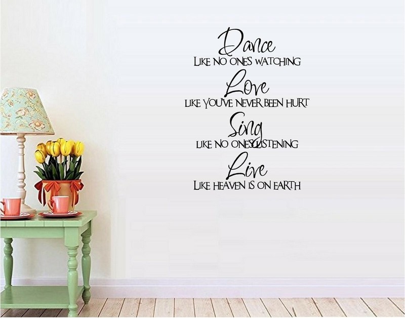 Dance, Love, Sing, Live Italic Vinyl Decal Home Décor 9″ x 12″