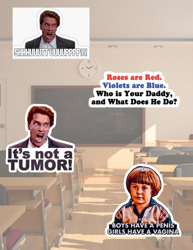 Kindergarten Cop 90’s Movie 4pc Sticker Pack