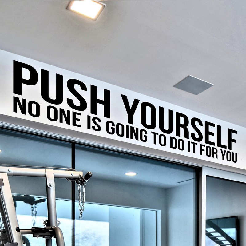 – Push Yourself – Motivational Wall Art Gym Wall Decor Decal Quote Sticker Ho…