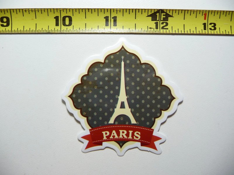 DOTTED BACKGROUND EIFFEL TOWER SMALL STICKER DECAL TRAVEL VACATION ON HOLIDAY