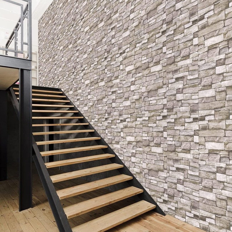 10PCS Waterproof 3D Foam Wall Panels in Rock Color - Style & Safety Combined gallery