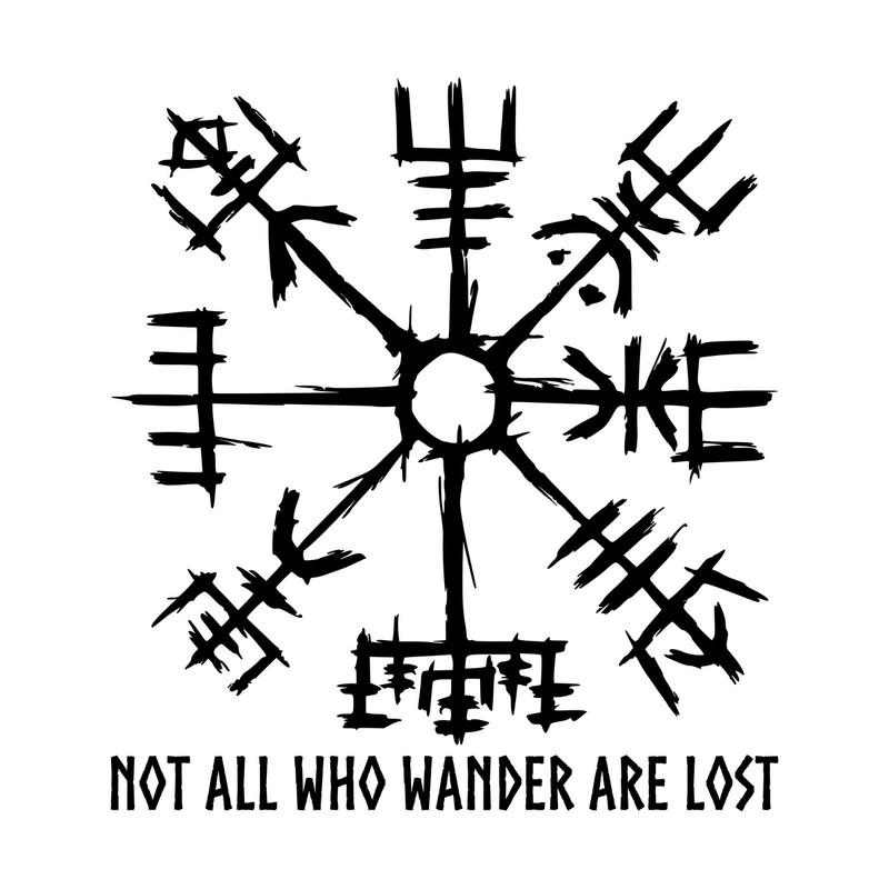 Not All Who Wander Are Lost Viking Compass Vegvisir V1 Vinyl Decal Sticker RV gallery