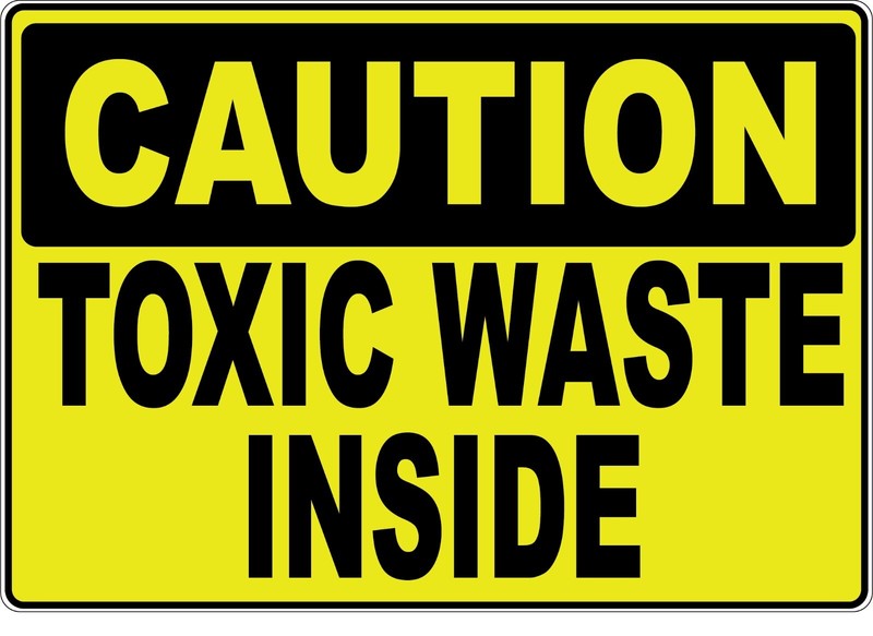 Caution Toxic Waste Inside OSHA Business Safety Sign Decal Sticker Label