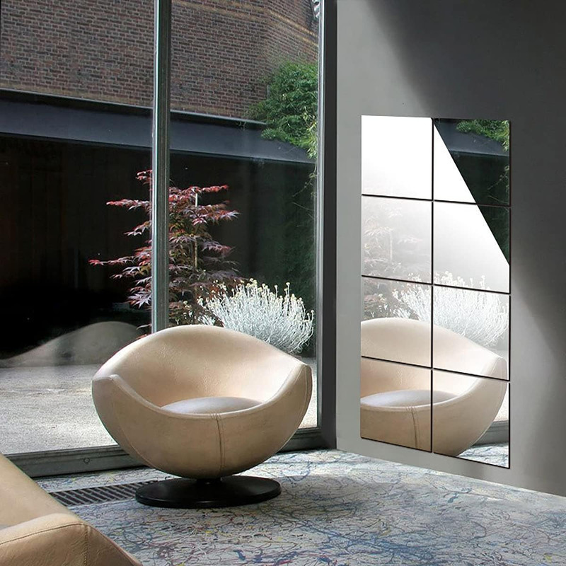 10 Pieces Flexible Mirror Sheets, Self Adhesive Decorative Plastic Mirror Tiles gallery