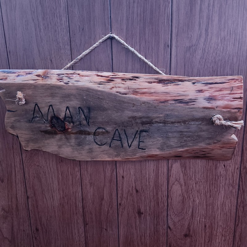 Man Cave Custom Wood Sign Home Kitchen Decor Hand Made Oak Wood Hanging Signs