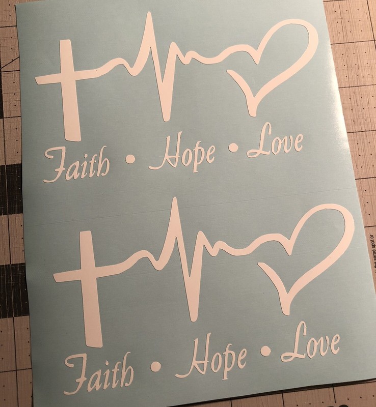 Vinyl Decal for Window - Faith Hope Love gallery