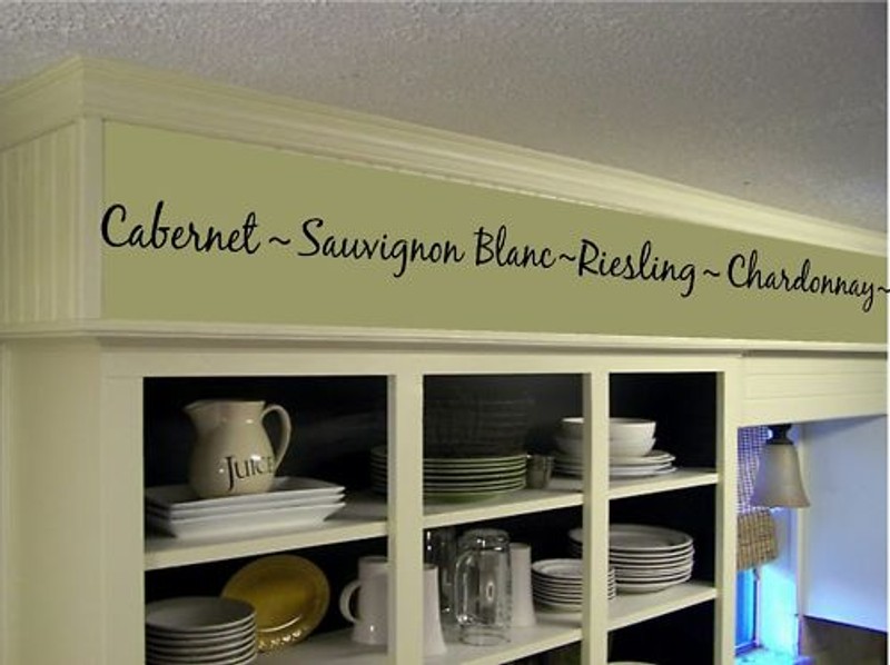 Wine List Border Wall Decal Decor Lettering Sticker Art- Kitchen- Dining Room