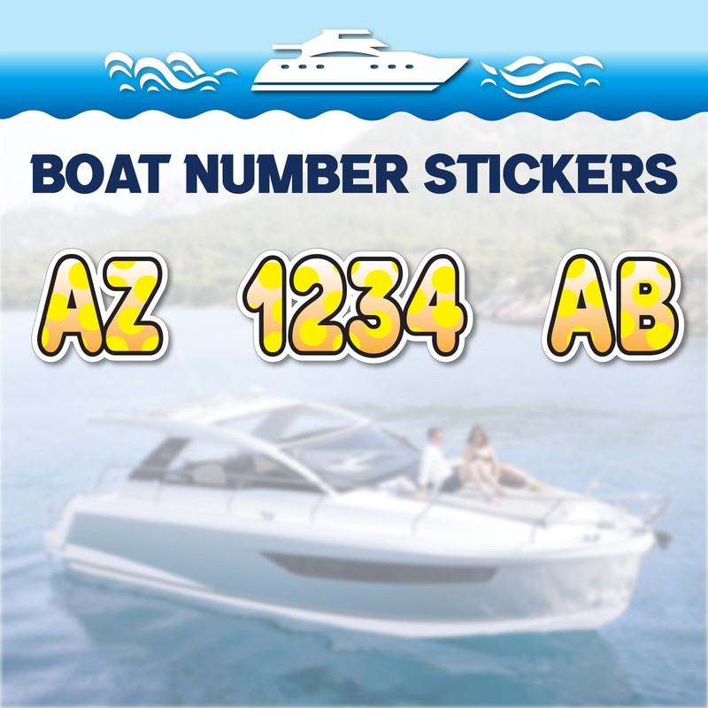 3 inch 2x Watercraft Number Custom Boat Registration Stickers3 inch Dot gallery
