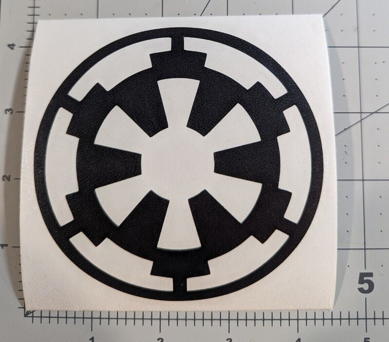 STAR WARS Imperial Cog symbol decal 4×4″ you choose color