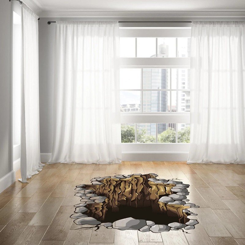 3d Floor Decal – Large Peel And Stick Portal Flooring Vinyl Sticker Decor For
