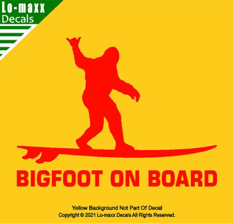 Bigfoot On Board Hang Loose Shaka Surfer Superior Quality Die Cut Vinyl Decal gallery