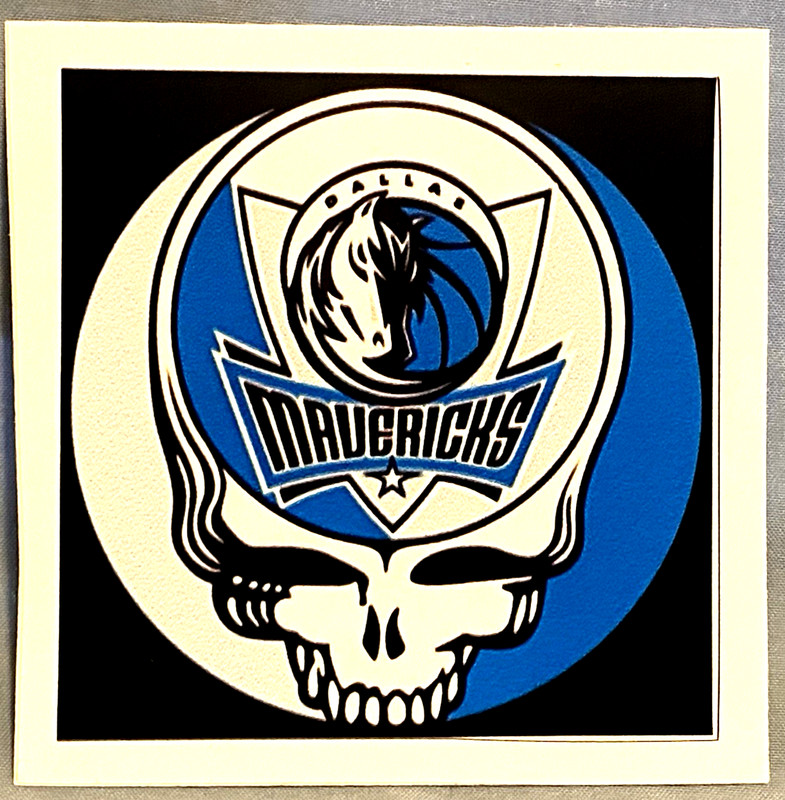 ⚡️DALLAS MAVERICKS Grateful Dead Stealie Sticker *NEW* Measures 3″ x 3″ 🌹