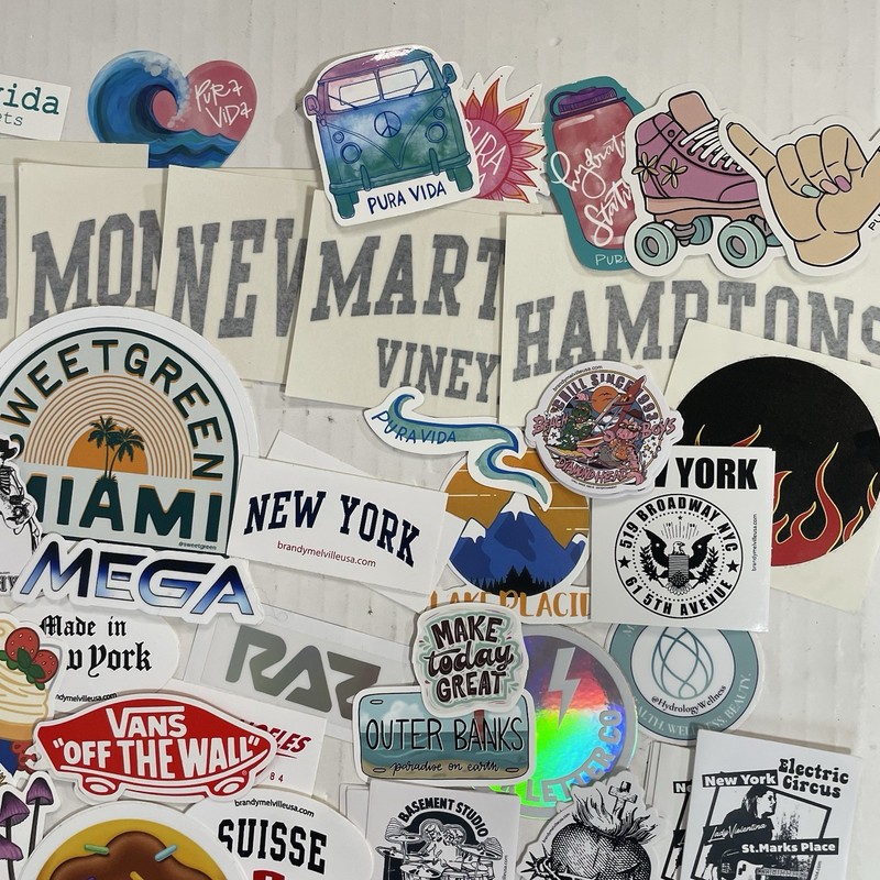 Trending Brands Stickers Assorted 120+ Brandy Melville Pura Vida Olipop Food gallery