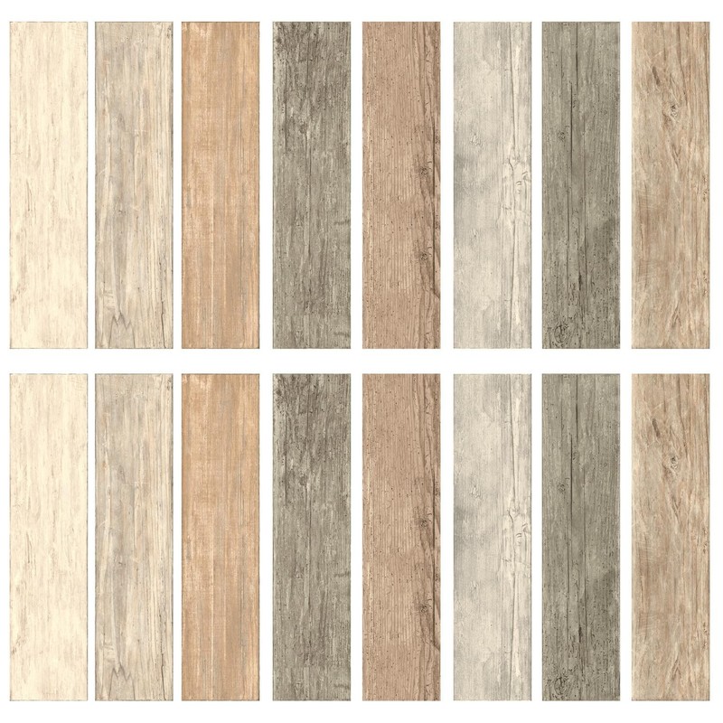RMK3695GM Distressed Barn Wood Plank Peel and Stick Giant Wall Decals, 17.25 …