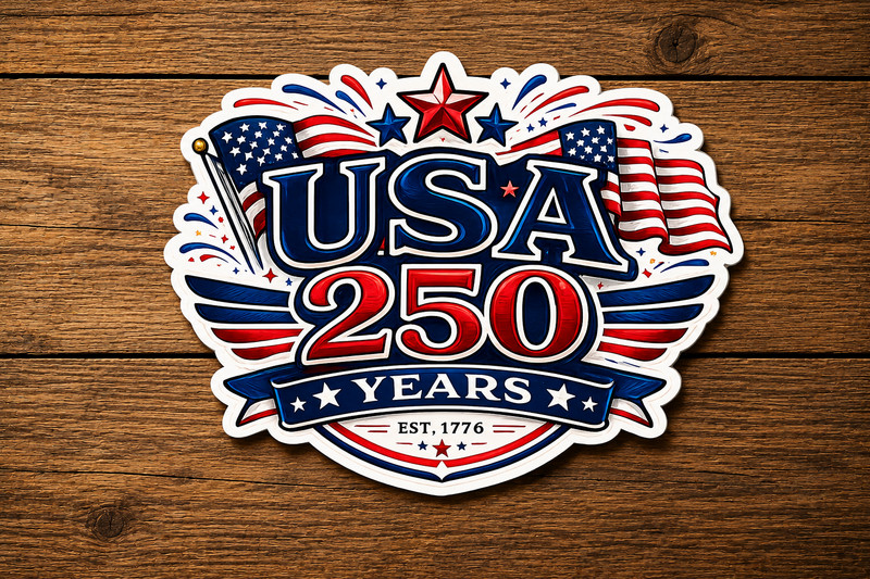 3 Pack - USA 250 Years Patriotic Vinyl Sticker – America Anniversary Decal gallery