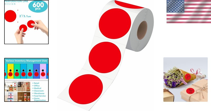 Quality 600 PCS Red Coding Dots - Perfect for Office & Home Organization gallery
