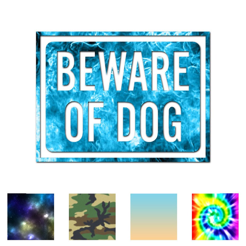 Beware Of Dog Sign – Vinyl Decal Sticker – Multiple Patterns & Sizes – ebn4024