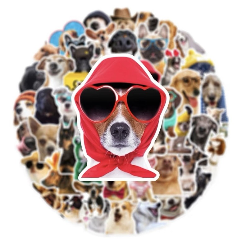 50pcs Funny Dog Stickers Puppy Animal Decals Waterproof Vinyl Gifts for Laptop gallery