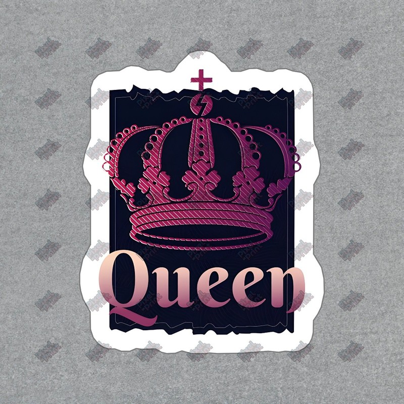 Stylish Queen Crown Vinyl Sticker Decal Perfect for Laptops, Water #115710