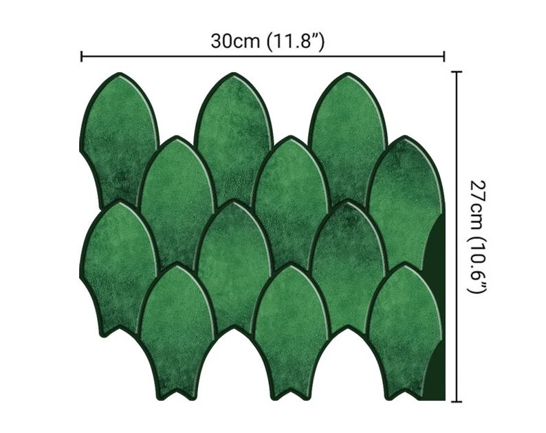 Mosaicowall Green Long Fish Scale peel and Stick Wall Tile For Kitchen-Style 60 gallery