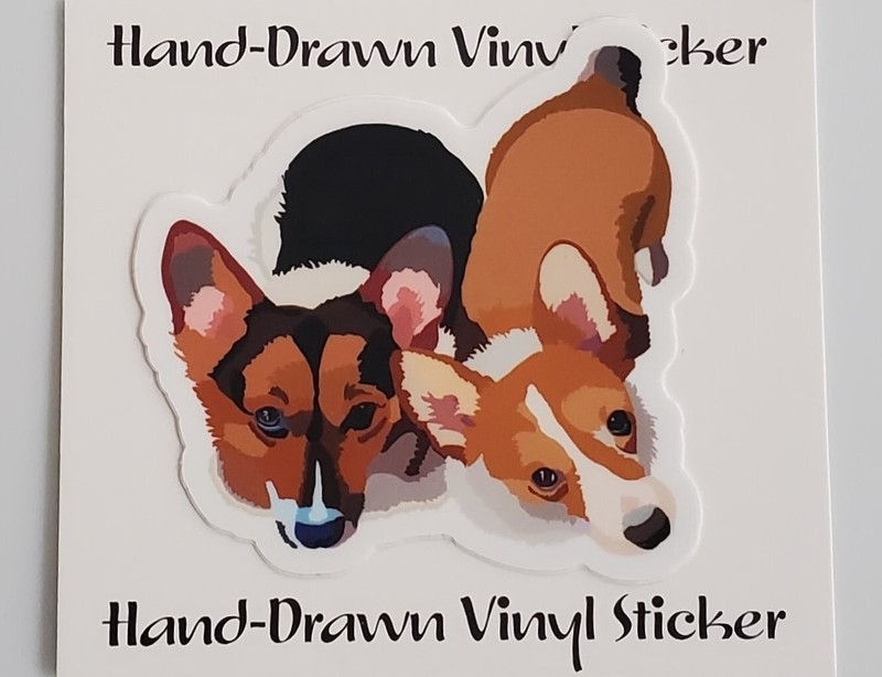 3x3 Pembroke Welsh Corgi Sticker Water Bottle, Laptop, Phone, Dishwasher Safe gallery