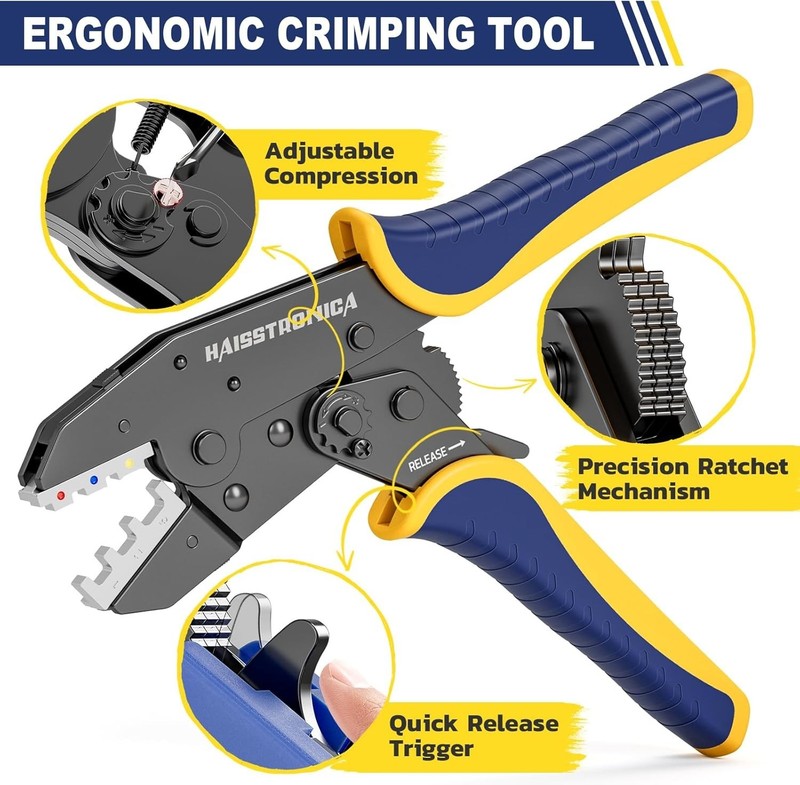 6 in 1 Crimping Tool Kit and Wire Stripper, Ratcheting Wire Crimper with 6 PCS I gallery