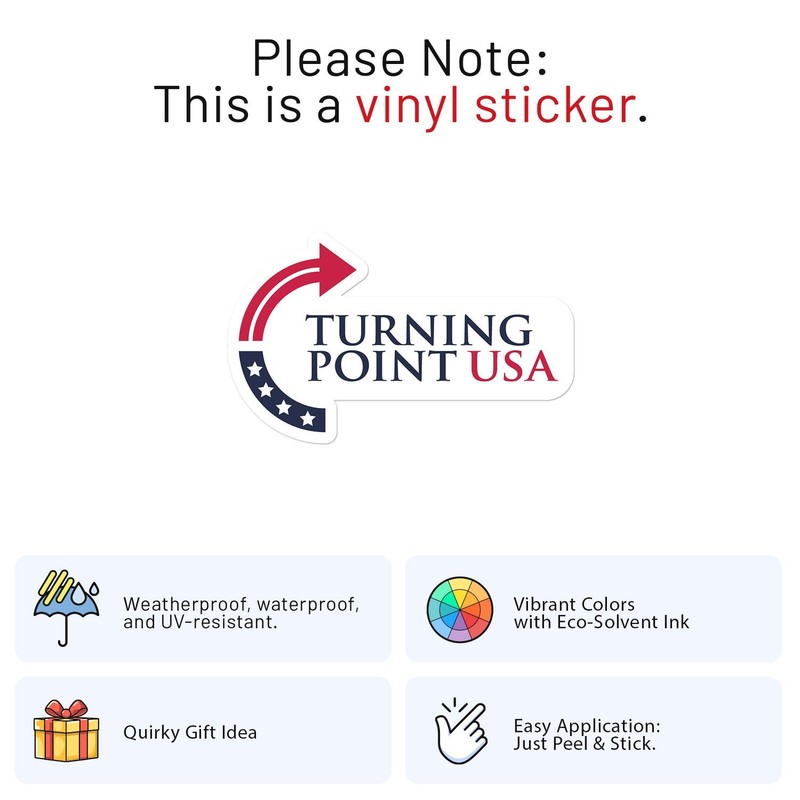 Turning Point USA Sticker Car Bumper Vinyl Decal