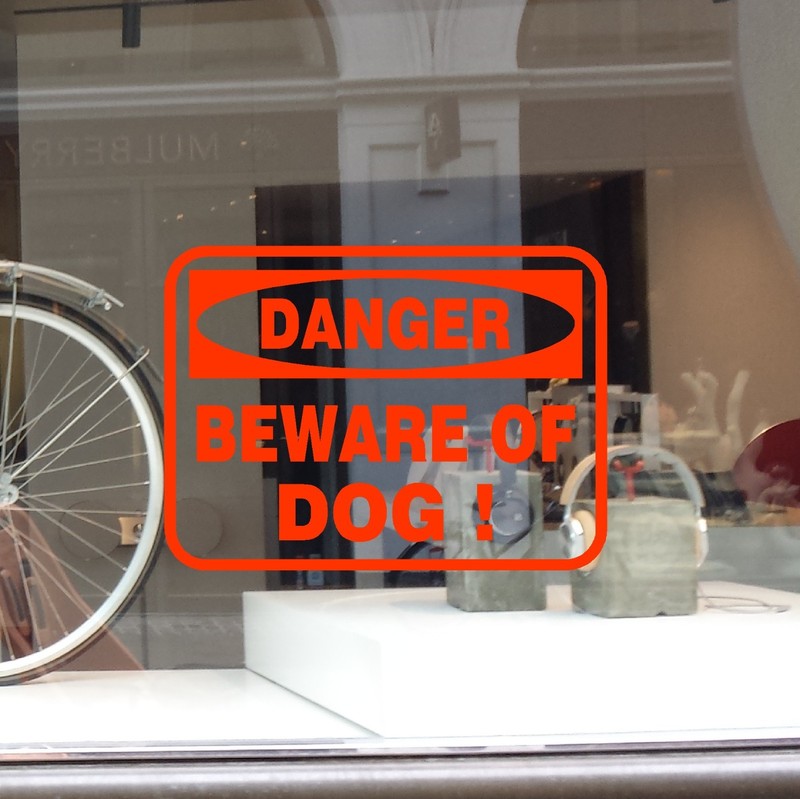 DANGER BEWARE OF DOG WARNING BUSINESS SIGN DECAL VINYL STICKER WINDOW WALL