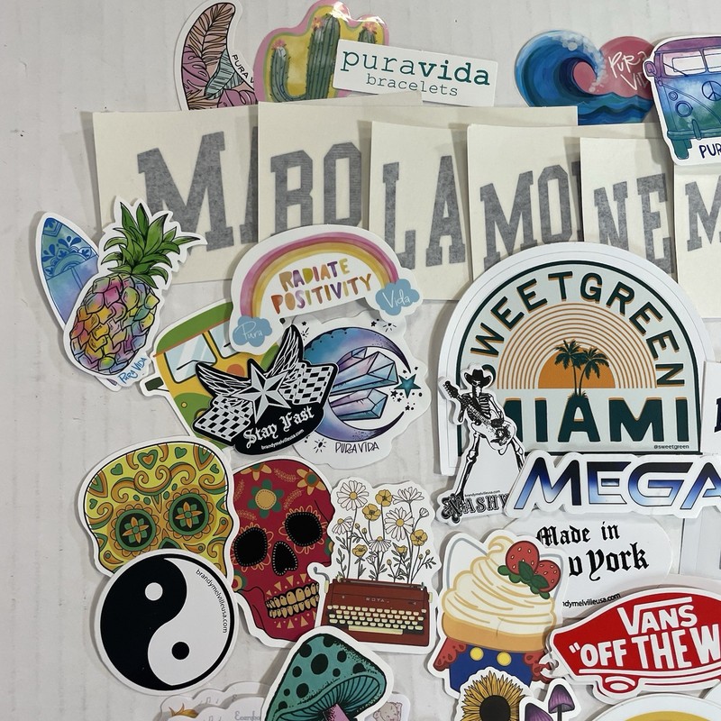 Trending Brands Stickers Assorted 120+ Brandy Melville Pura Vida Olipop Food gallery