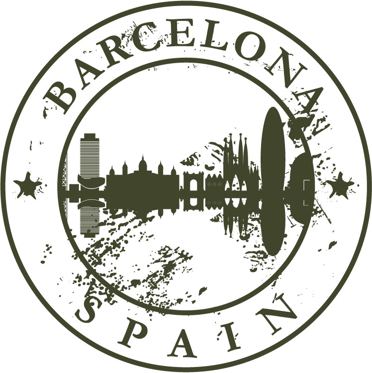Barcelona Spain Europe Travel Retro Rubber Stamp Car Bumper Sticker Decal