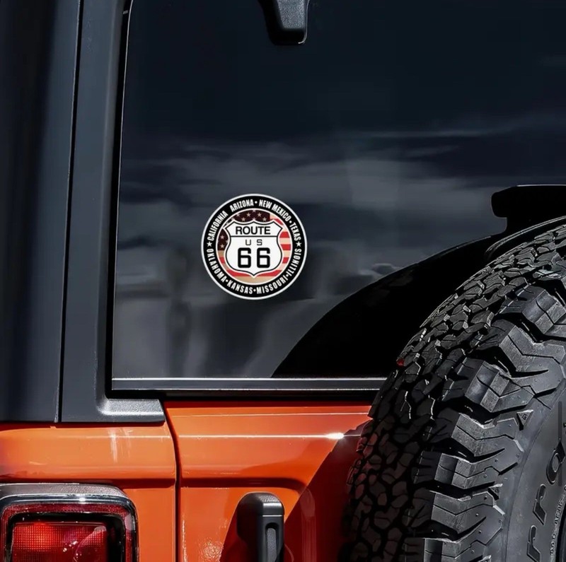 2 PACK - US ROUTE 66 STATES 3” INCH ROUND VINYL DECAL STICKER SET LOT 2PCS gallery